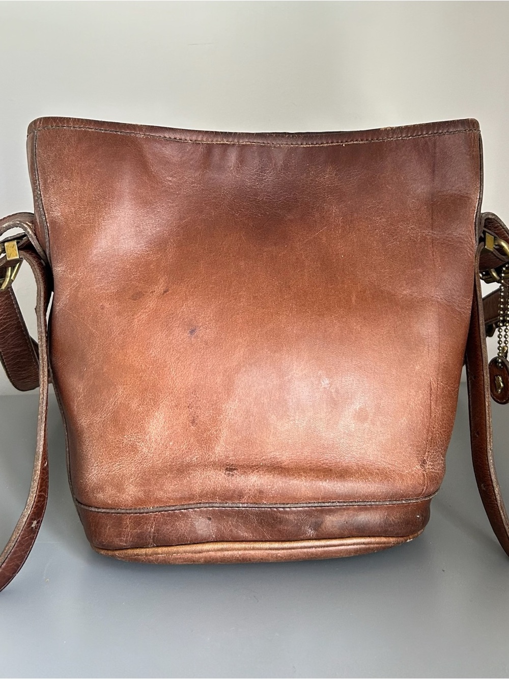 Vintage Roots Leather Bucket Bag